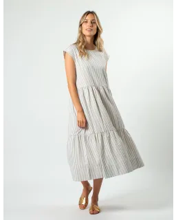 Stella and Gemma Rania Dress- Mushroom Stripe