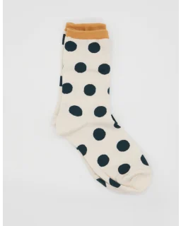 Stella + Gemma -White/Green Spot Socks