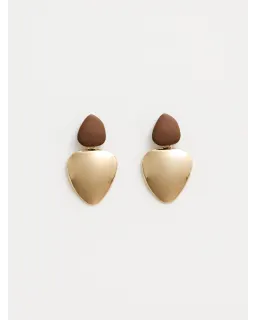 S + G -Gold/Brown tear earring