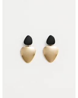 S + G -Gold/Black tear earring