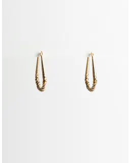 S + G -Hoop w/gold beads earring