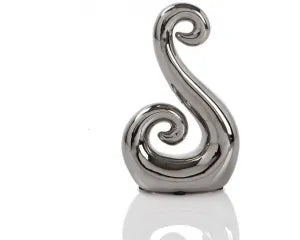 Robert Mark-  Ceramic Figure 8 Koru-Silver