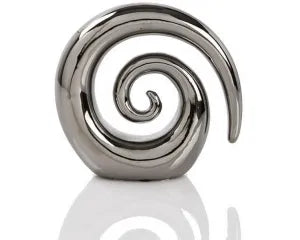 Robert Mark-  Ceramic Swirl Koru -Silver