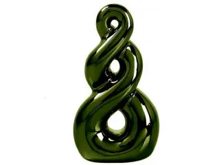 Robert Mark-  Ceramic Eternal Knot Koru -Green