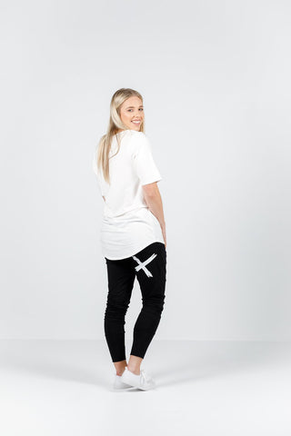 Homelee Apartment pants -  Black with White X