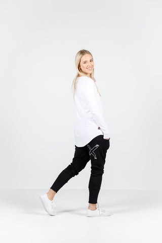 Homelee Apartment pants -  Black with White X Outline