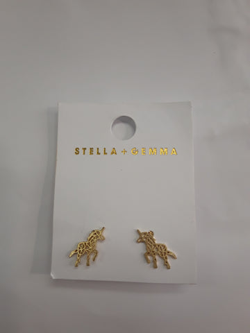 Stella + Gemma Earrings Unicorn - Gold