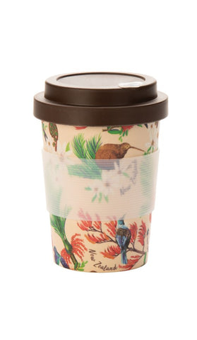 Parrs Coffee Cup - Bamboo/ Flowers Beige birds