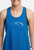 Homelee - Rose Road Racerback Singlet - Classic Blue with Large Gloss Rose