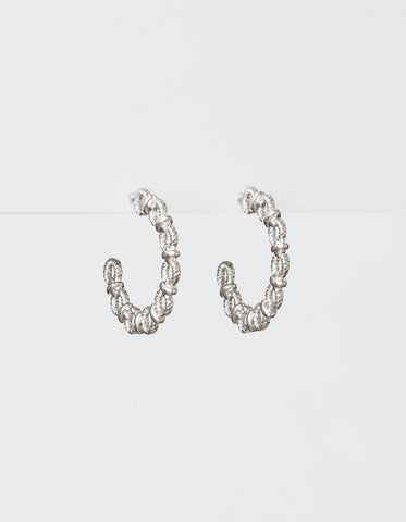 Stella + Gemma - Silver Baroque Hoop - Earrings