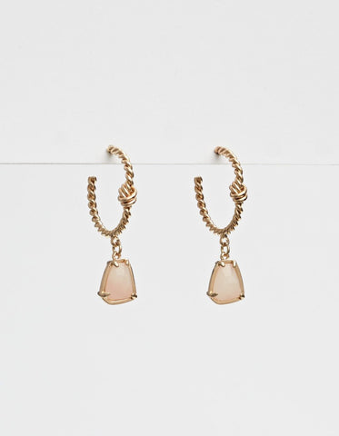 Stella + Gemma -Hoop w rose quartz- Earrings