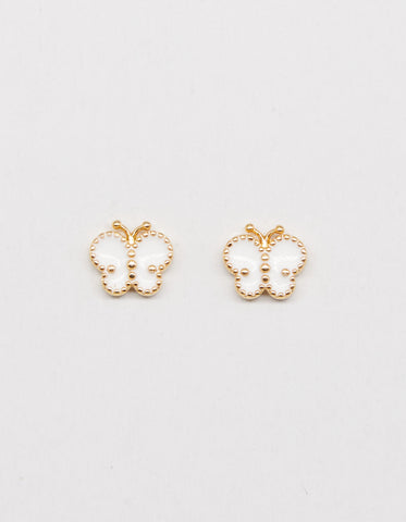 S + G-Butterfly White earrings