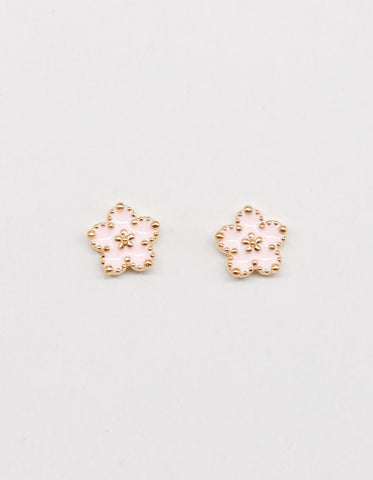 S + G-Flower Pink earrings