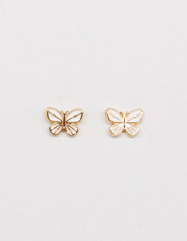 S + G-White Butterfly earrings