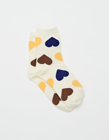 Stella + Gemma -Cream Heart Socks