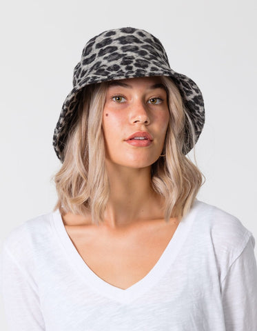 Stella + Gemma Bucket Hat - Grey Leopard