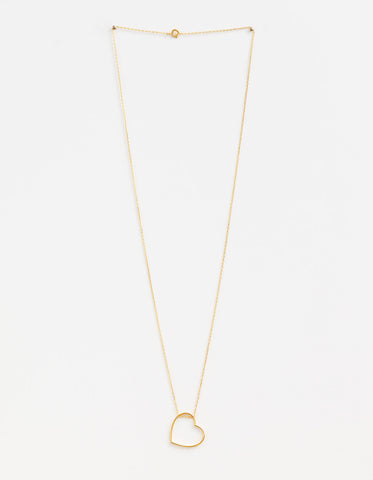Stella + Gemma Necklace Long Angled Heart - Gold 