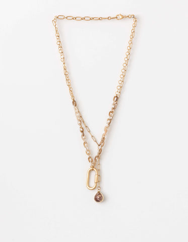 Stella + Gemma Necklace  - Gold Wiresin chain