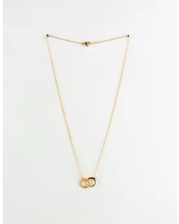 S + G gold double circle short necklace
