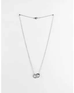 S + G silver double circle short necklace