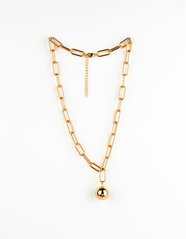 S + G gold chain with ball necklace