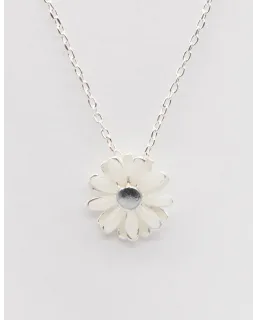 S + G-White flower necklace
