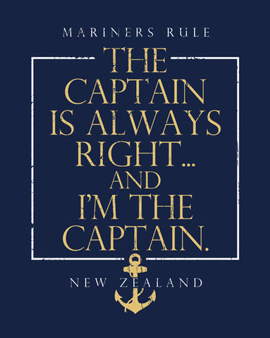 Tee shirt - The Captain is always right - I am the Captain !