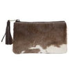 Cowhide York purse- Brown/White
